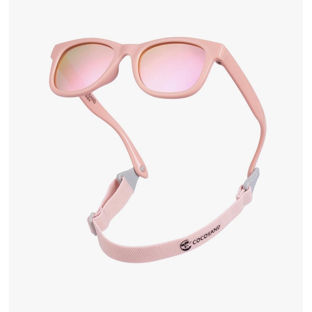 NEW COCOSAND Baby Sunglasses Pink Polarized Infant Toddler Flexible 0-2 yrs